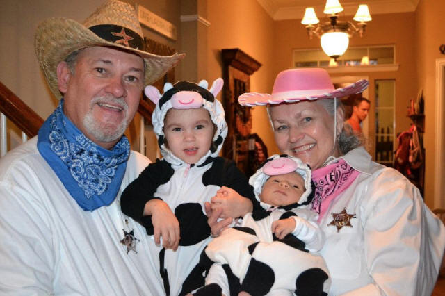 Charles Fontenot with wife and grandkids 2011